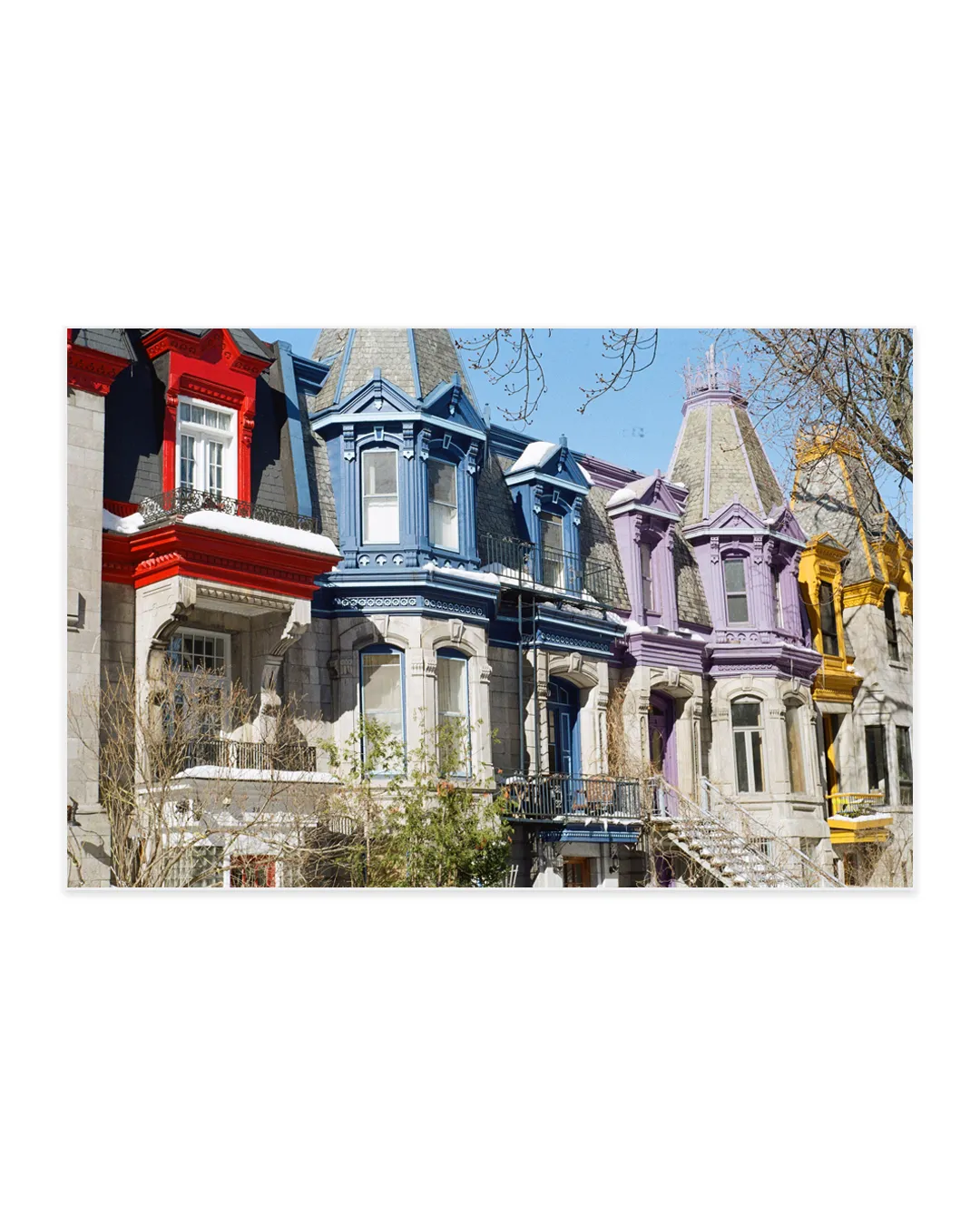 four colorful homes